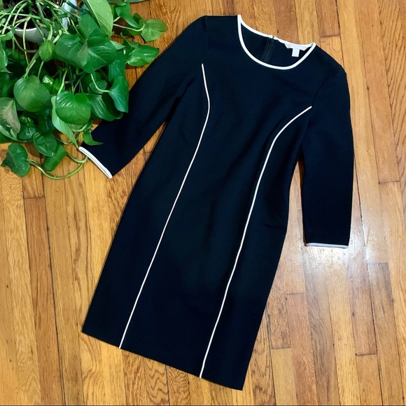 Banana Republic Dresses & Skirts - Banana Republic Black Sheath Dress with Piping 4